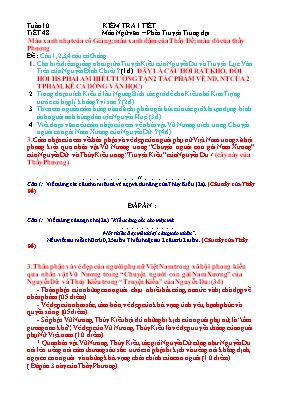 Đề và đáp án kiểm tra một tiết Ngữ văn lớp 9 phần Truyện trung đại - Năm học 2010-2011